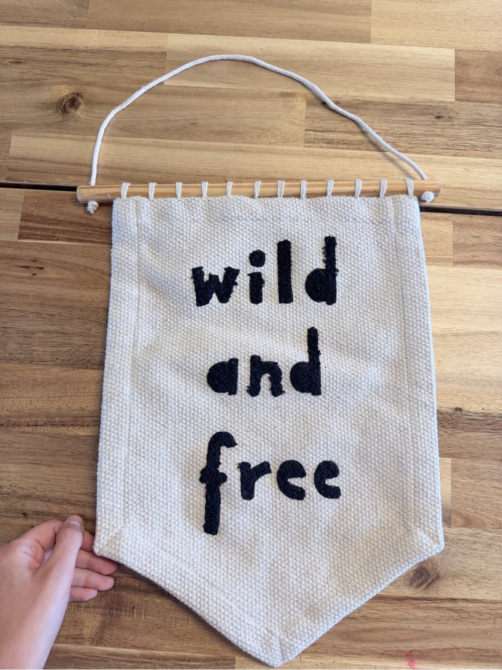 H&M Home Wild and Free Wall Banner | Boho Nursery Decor | Canvas Hanging